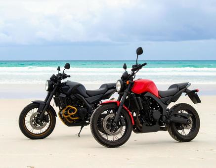 海とバイク 海とバイクの写真
