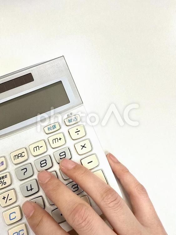 電卓、計算 電卓,計算,会計の写真素材