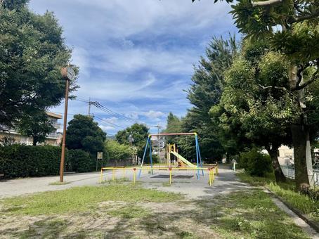 Photo, park, residential area, in town, 