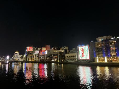夜の那珂川(福岡市　中洲川端) 夜景,中洲川端,福岡の写真素材