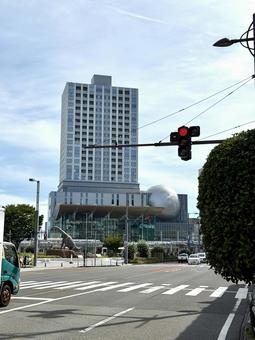 福井駅前の商店街 駅ビル,商店街,準備中の写真素材