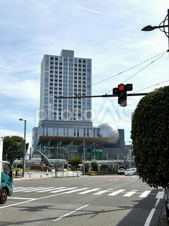 福井駅前の商店街 駅ビル,商店街,準備中の写真素材