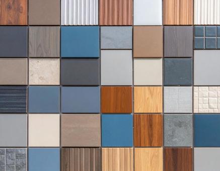 洋風なタイルの外壁のテクスチャ 洋風なタイルの外壁のテクスチャの写真