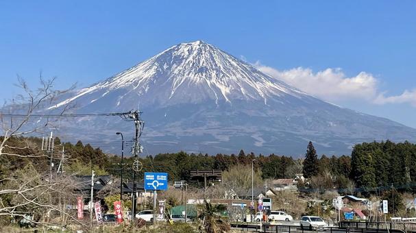 富士山正面 富士山正面 富士山,展望台,絶景の写真素材