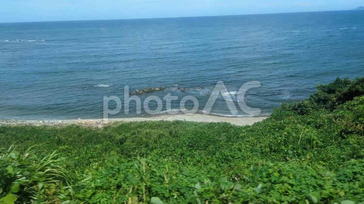 海と砂浜 海,砂浜,青空の写真素材