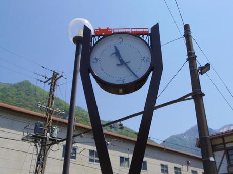 Photo, outdoors, clock, unazuki hot springs, 