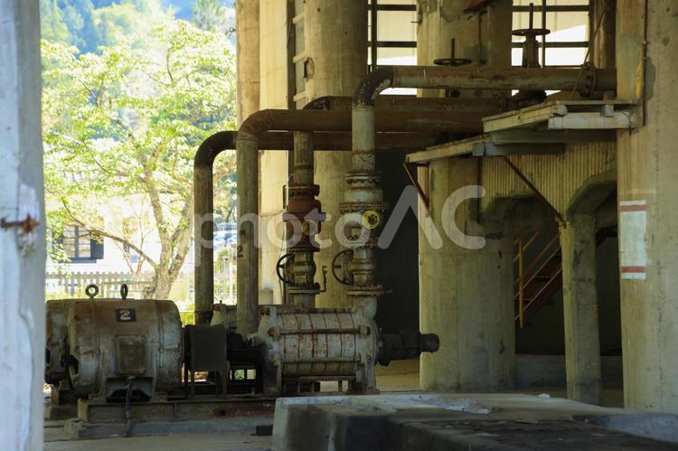 兵庫県　神子畑選鉱場　シックナー内の機械 シックナー跡,シックナー,建物の写真素材