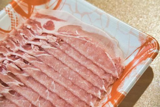 パックに入った豚肉・ロース 鍋料理,食事,夕食の写真素材