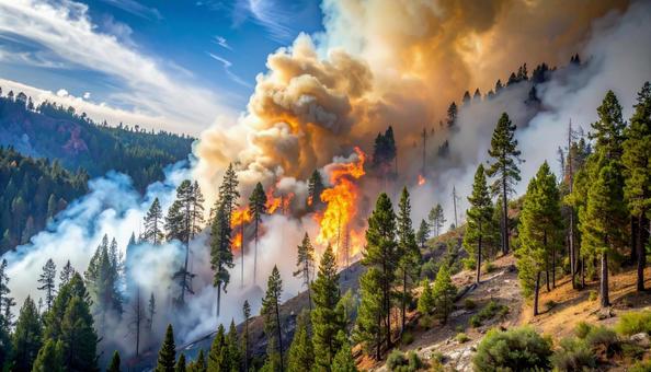 大規模な山火事 大規模な山火事の写真