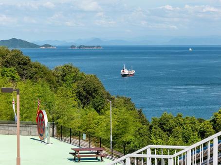 ぽ ぽ,海,瀬戸内海の写真素材