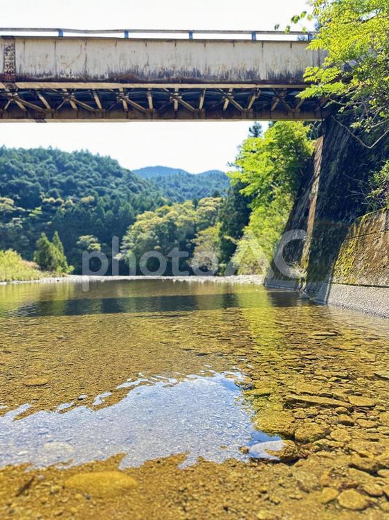 新宮市　高田川　清流 高田川,河川敷,清流の写真素材