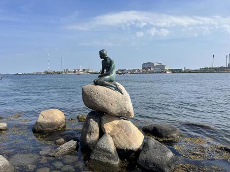 人魚姫の像 人魚姫,コペンハーゲン,デンマークの写真素材