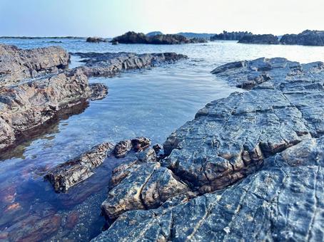 海岸 夏の海 磯 海岸 夏の海 磯 海,景色,岩の写真素材