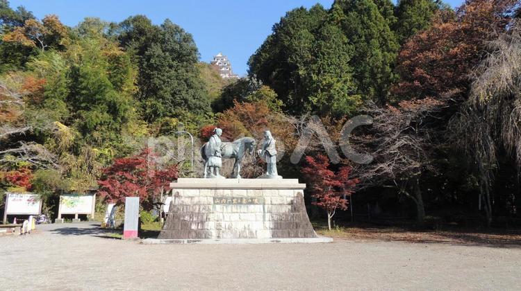 郡上八幡城　山内一豊と千代 郡上八幡城,山内一豊,千代の写真素材