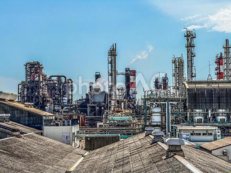 工業地域 京浜工業地帯,工場地帯,プラントの写真素材