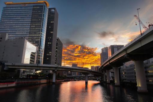 大阪の夕焼け 大阪の夕焼けの写真