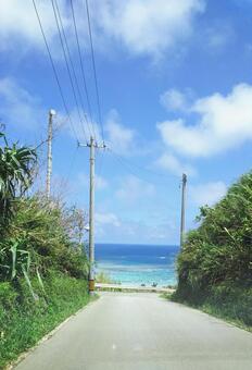 夏の道 夏,道,ドライブの写真素材