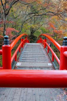 河鹿橋 橋,赤い,河鹿橋の写真素材