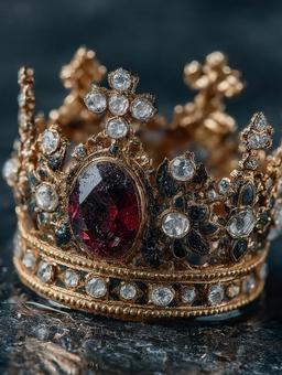 王者の象徴:黄金の宝冠のクローズアップ 王者の象徴:黄金の宝冠のクローズアップの写真