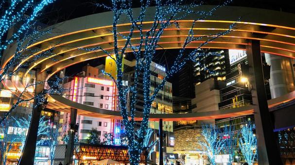 池袋駅前クリスマス・池袋西口公園・豊島区 クリスマス,イルミネーション,池袋西口公園の写真素材