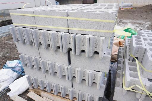 建設現場コンクリートブロック2　工事素材 コンクリートブロック,石,コンクリの写真素材