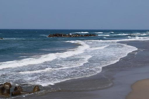 Photo, raging waves, rough wave image, rough wave scenery, 