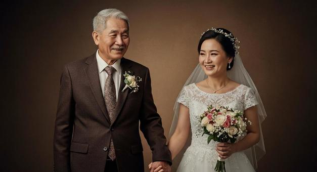老夫婦のウェディングフォト 老夫婦のウェディングフォトの写真