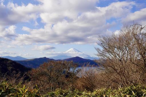 富士山と芦ノ湖 富士山,風景,山の写真素材
