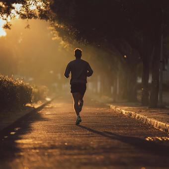 爽やかな朝のランニング 爽やかな朝のランニングの写真