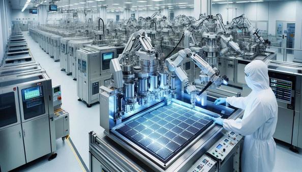 最先端の半導体製造クリーンルーム 最先端の半導体製造クリーンルームの写真