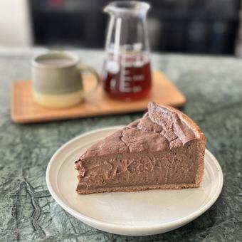 チョコタルトとコーヒー チョコタルトとコーヒー タルト,チョコタルト,タルトショコラの写真素材