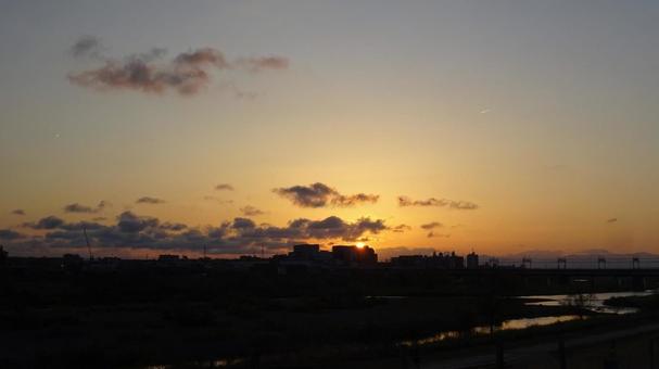 夕日の空 夕日の空 風景,散策,自然の写真素材
