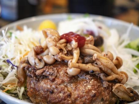 ジューシー香るきのこハンバーグ ハンバーグ,きのこ,ソースの写真素材