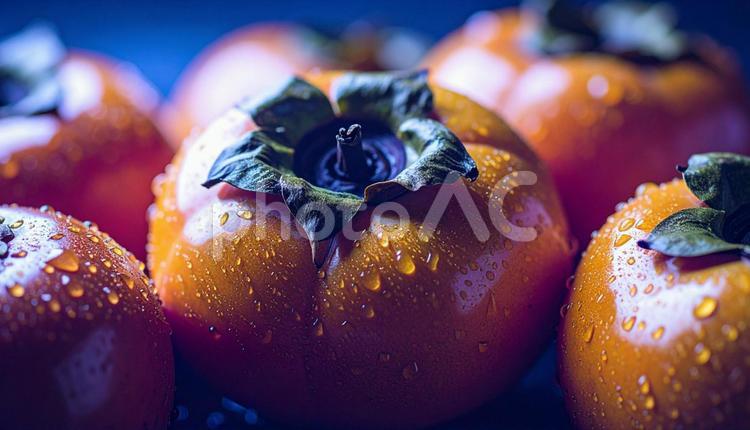 柿　全面 柿,フルーツ,食べ物の写真素材