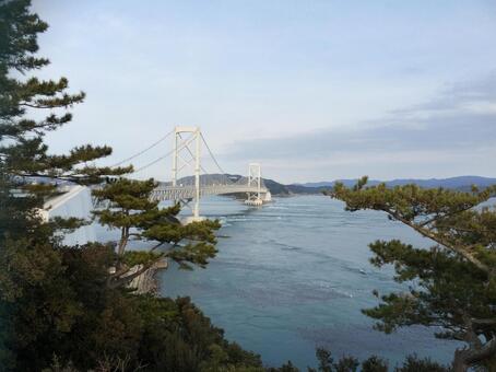 海にかかる橋 橋,海,遠景の写真素材
