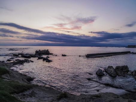 【神奈川県】葉山町・一色海岸 【神奈川県】葉山町・一色海岸 一色海岸,夕日,サンセットの写真素材