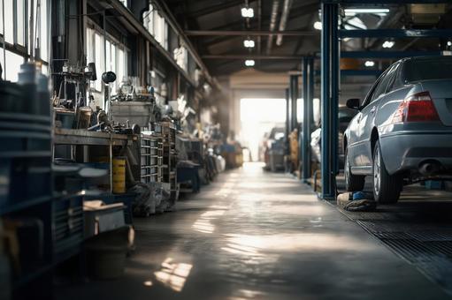 自動車整備工場、町工場 自動車整備工場、町工場の写真