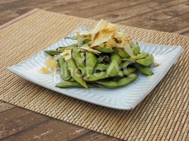 枝豆の和風ペペロンチーノ 美味しい,美味しそう,家庭料理の写真素材