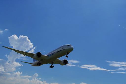 飛行機と青空 飛行機と青空 飛行機,青空,雲の写真素材