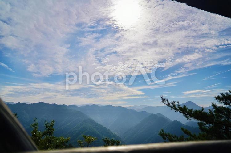 青空に広がる山の稜線たち 山,青空,雲の写真素材