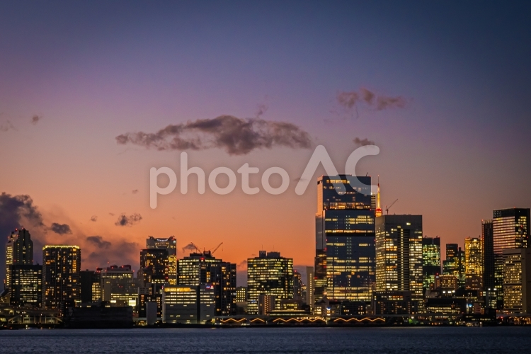 東京　夕暮れの東京の風景 東京,東京都,お台場の写真素材