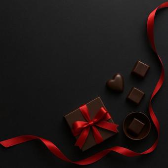 バレンタインの箱チョコ バレンタインの箱チョコの写真