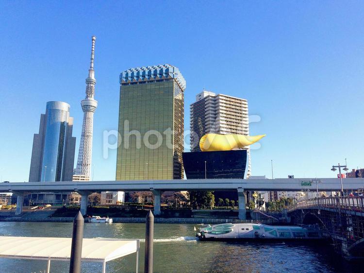 東京風景・隅田川 隅田川,吾妻橋,東京風景の写真素材