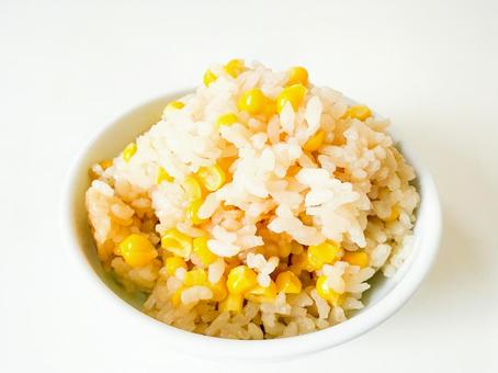 Photo, corn rice, cooked rice, freshly cooked, 