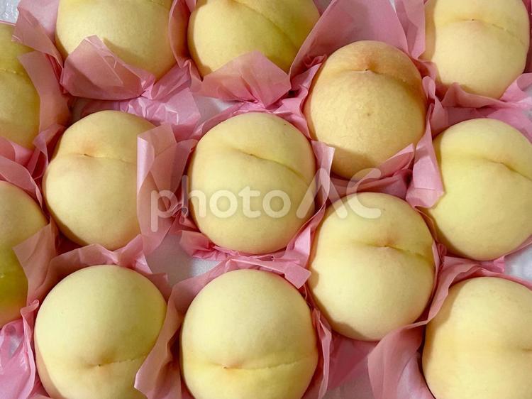 夏のお中元に白桃♪甘く美味しい水菓子（横 桃,白桃,甘いの写真素材