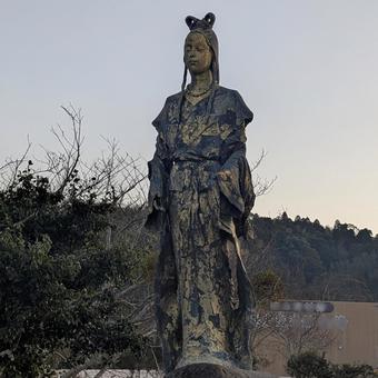 南さつまの道の駅のコノハナサクヤヒメ像 コノハナサクヤヒ,木花咲耶姫,女神の写真素材