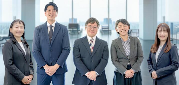 笑顔のビジネスチーム バナー,社員,男女の写真素材