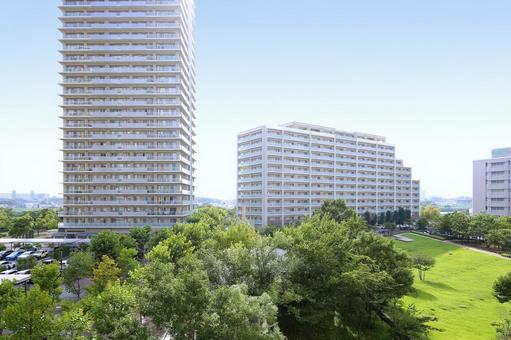 マンション マンション マンション,タワーマンション,高層マンションの写真素材
