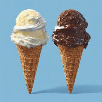 夏にぴったり：冷たいバニラとチョコの写真