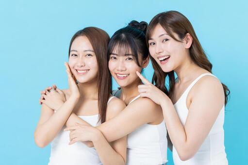 若い女性のスキンケア スキンケア,女性,若いの写真素材
